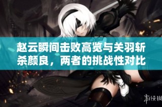 赵云瞬间击败高览与关羽斩杀颜良，两者的挑战性对比分析