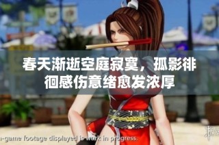 春天渐逝空庭寂寞，孤影徘徊感伤意绪愈发浓厚