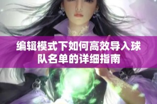 编辑模式下如何高效导入球队名单的详细指南