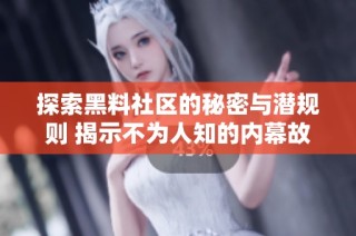 探索黑料社区的秘密与潜规则 揭示不为人知的内幕故事