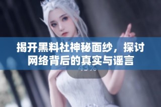 揭开黑料社神秘面纱，探讨网络背后的真实与谣言