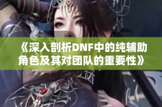 《深入剖析DNF中的纯辅助角色及其对团队的重要性》