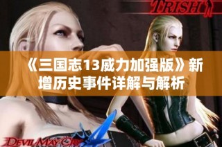 《三国志13威力加强版》新增历史事件详解与解析