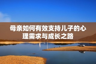 母亲如何有效支持儿子的心理需求与成长之路