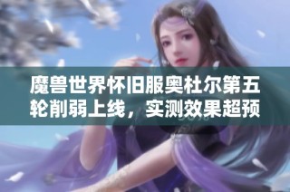 魔兽世界怀旧服奥杜尔第五轮削弱上线，实测效果超预期