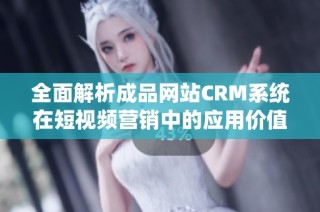 全面解析成品网站CRM系统在短视频营销中的应用价值