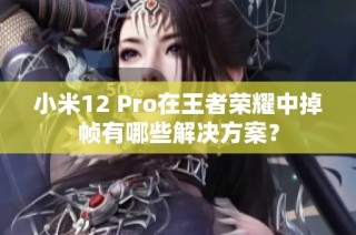 小米12 Pro在王者荣耀中掉帧有哪些解决方案？