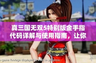 真三国无双5特别版金手指代码详解与使用指南，让你的游戏体验更畅快