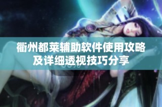 衢州都莱辅助软件使用攻略及详细透视技巧分享