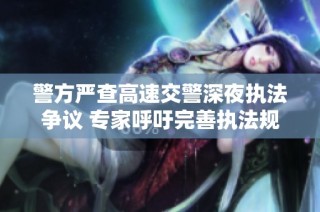 警方严查高速交警深夜执法争议 专家呼吁完善执法规范与培训