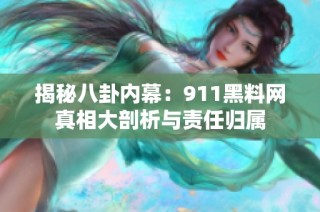 揭秘八卦内幕：911黑料网真相大剖析与责任归属