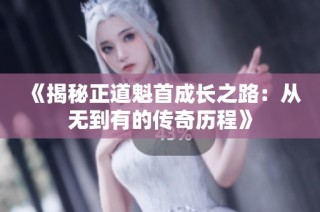 《揭秘正道魁首成长之路：从无到有的传奇历程》
