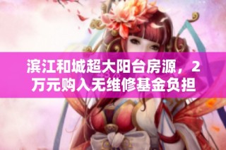 滨江和城超大阳台房源，2万元购入无维修基金负担