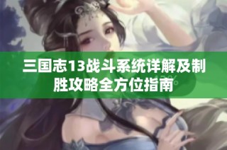 三国志13战斗系统详解及制胜攻略全方位指南