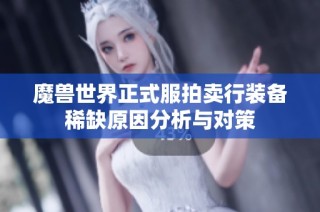 魔兽世界正式服拍卖行装备稀缺原因分析与对策
