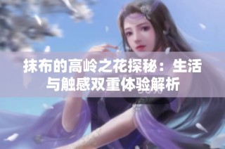 抹布的高岭之花探秘：生活与触感双重体验解析