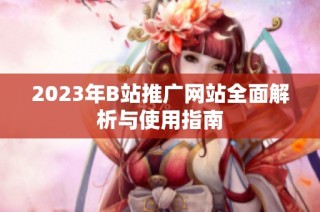 2023年B站推广网站全面解析与使用指南