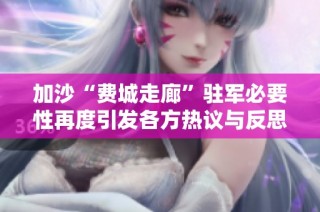加沙“费城走廊”驻军必要性再度引发各方热议与反思