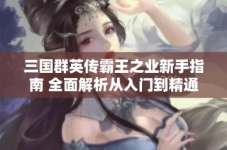 三国群英传霸王之业新手指南 全面解析从入门到精通的技巧与策略