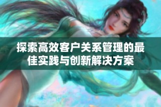 探索高效客户关系管理的最佳实践与创新解决方案