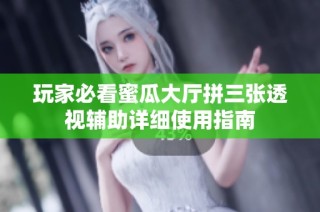 玩家必看蜜瓜大厅拼三张透视辅助详细使用指南