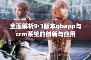 全面解析9·1版本gbapp与crm系统的创新与应用