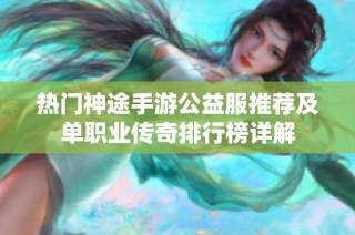 热门神途手游公益服推荐及单职业传奇排行榜详解