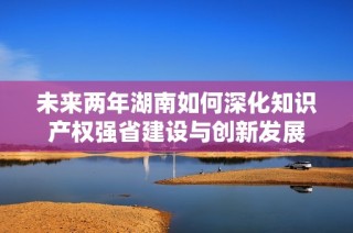 未来两年湖南如何深化知识产权强省建设与创新发展