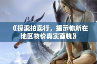 《探索拍卖行，揭示你所在地区物价真实面貌》