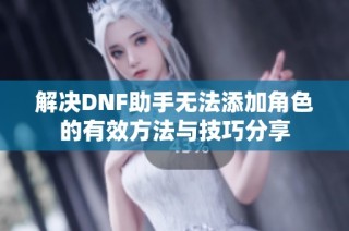 解决DNF助手无法添加角色的有效方法与技巧分享