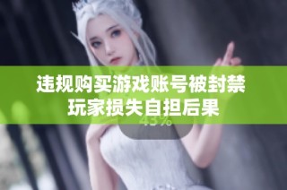 违规购买游戏账号被封禁 玩家损失自担后果