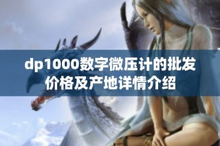 dp1000数字微压计的批发价格及产地详情介绍