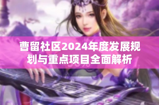 曹留社区2024年度发展规划与重点项目全面解析