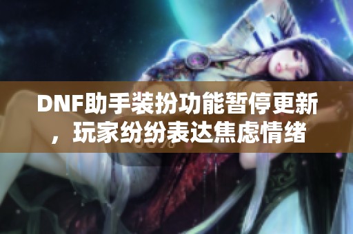 DNF助手装扮功能暂停更新，玩家纷纷表达焦虑情绪