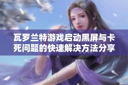 瓦罗兰特游戏启动黑屏与卡死问题的快速解决方法分享