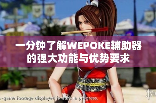 一分钟了解WEPOKE辅助器的强大功能与优势要求