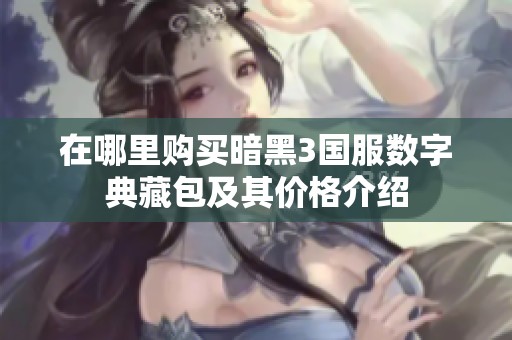 在哪里购买暗黑3国服数字典藏包及其价格介绍