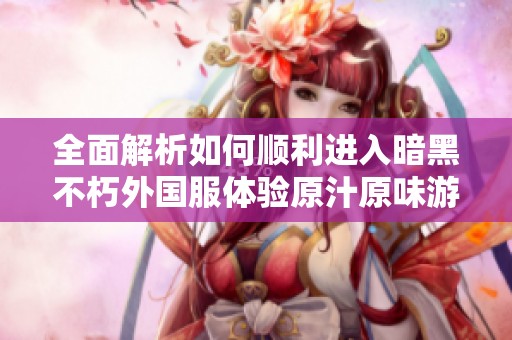 全面解析如何顺利进入暗黑不朽外国服体验原汁原味游戏