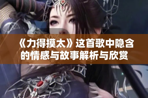《力得摸太》这首歌中隐含的情感与故事解析与欣赏