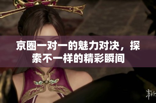 京圈一对一的魅力对决，探索不一样的精彩瞬间
