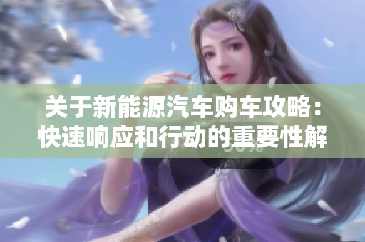 关于新能源汽车购车攻略：快速响应和行动的重要性解析
