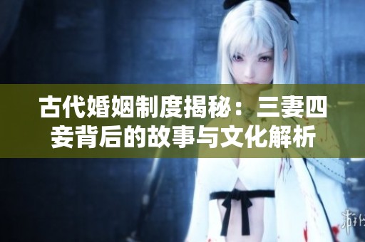 古代婚姻制度揭秘：三妻四妾背后的故事与文化解析