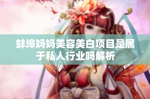 蚌埠妈妈美容美白项目是属于私人行业吗解析