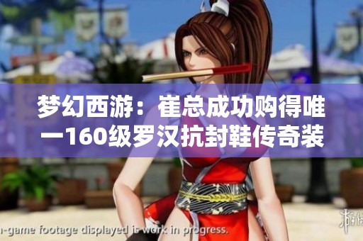 梦幻西游：崔总成功购得唯一160级罗汉抗封鞋传奇装备探秘