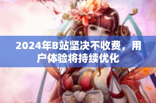 2024年B站坚决不收费，用户体验将持续优化