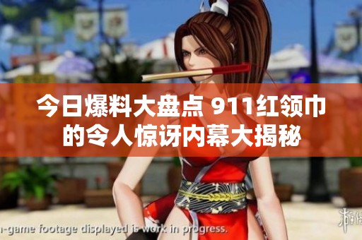 今日爆料大盘点 911红领巾的令人惊讶内幕大揭秘