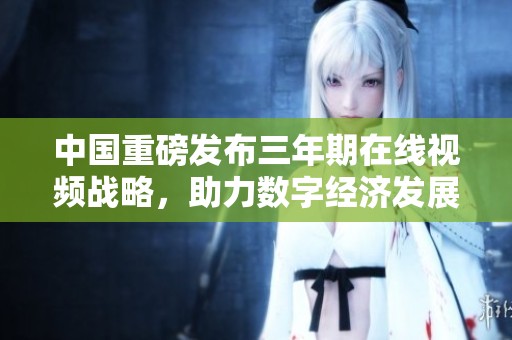 中国重磅发布三年期在线视频战略，助力数字经济发展