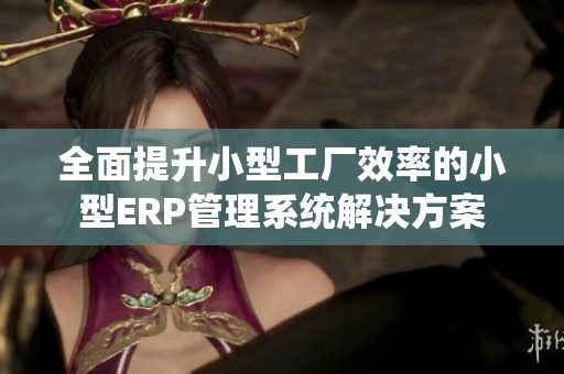 全面提升小型工厂效率的小型ERP管理系统解决方案