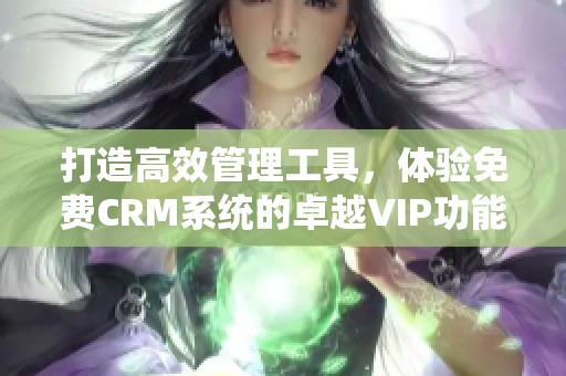 打造高效管理工具，体验免费CRM系统的卓越VIP功能