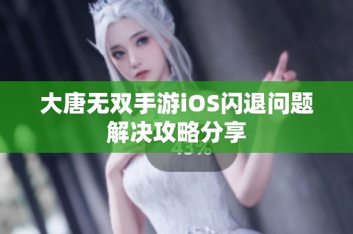 大唐无双手游iOS闪退问题解决攻略分享